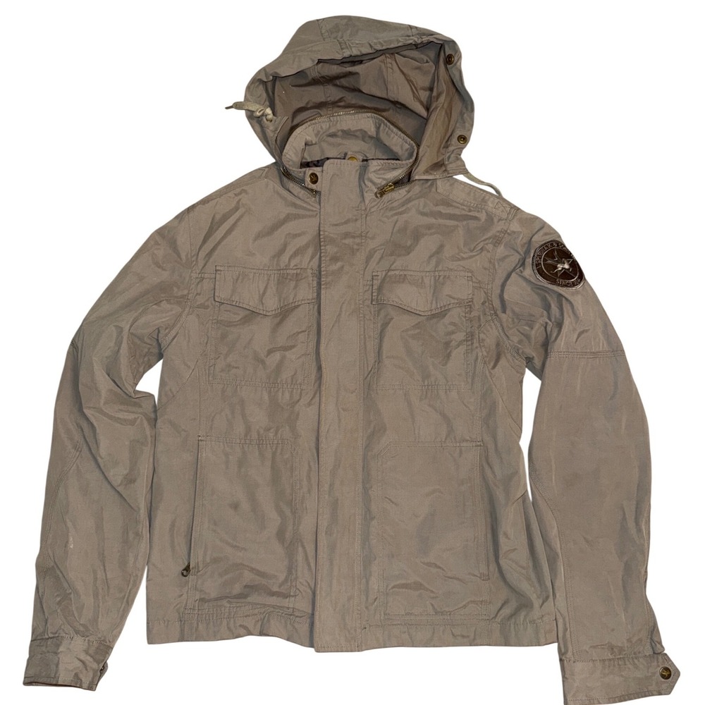 Spiewak & Sons Mens Green Hooded Field Jacket Outdoor Size M Military Style